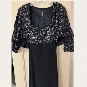 black and tan patterning dress